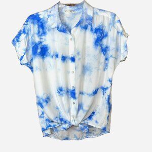 Jane & Delancey Cloudcore Tie-Dye Camp Blouse M Coastal Cowgirl Shell Buttons